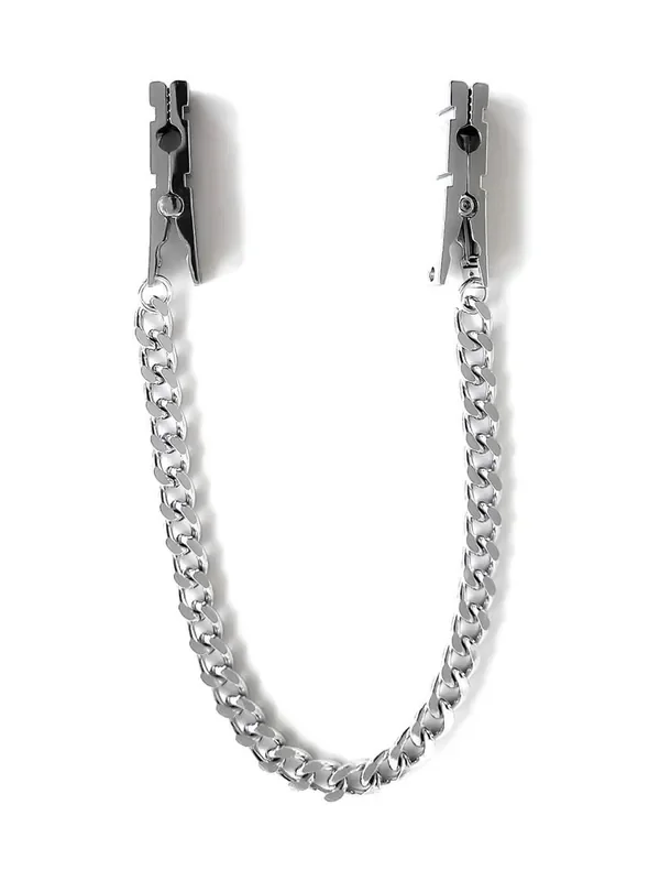BRUTUS Clothespins Nipple Clamps Nippelklemmen mit Kette, silber