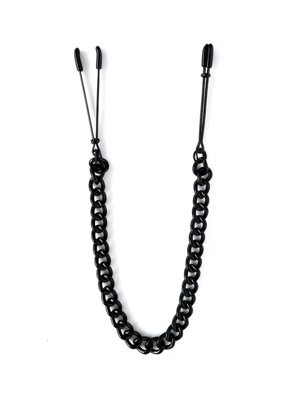 BRUTUS Tweezer Nipple Clamps Nippelklemmen mit Kette, schwarz