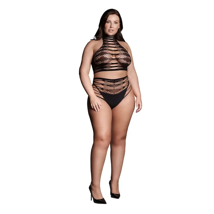 Carpo XLVI – Two Piece with Turtleneck, Crop Top and Pantie – Plus Size