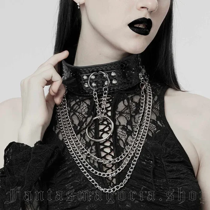 Choker mit Reptilienmuster – schwarz
