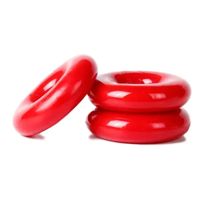Chubby Rubber Cockring 3er-Pack – Rot