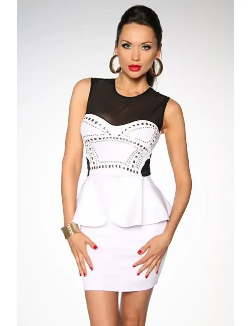 Clubkleid weiß/schwarz