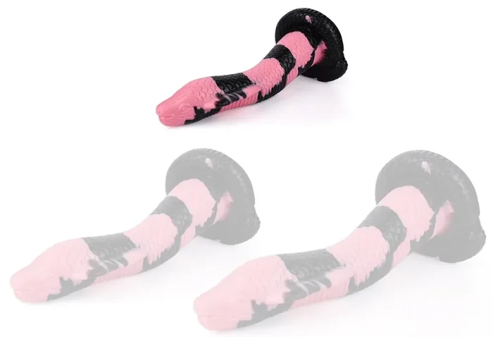 Cobra Snake S Dildo 18 x 5cm Schwarz-Rosa