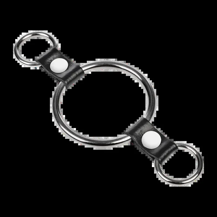 Cockring mit Befestigungsringen – Silber & Schwarz