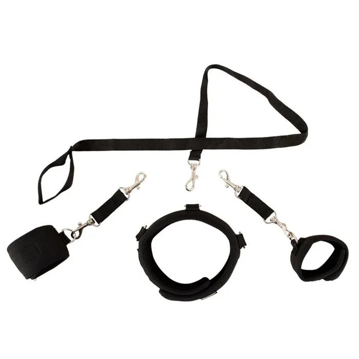 Collar with handcuffs and leash