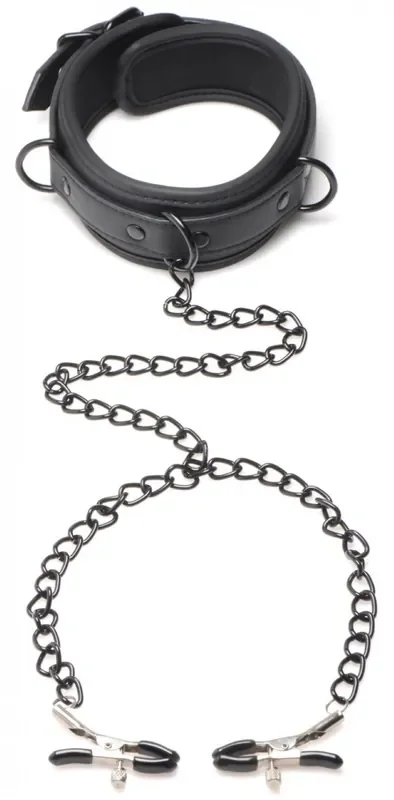 Collared Temptress Halskette mit Nippelklemmen