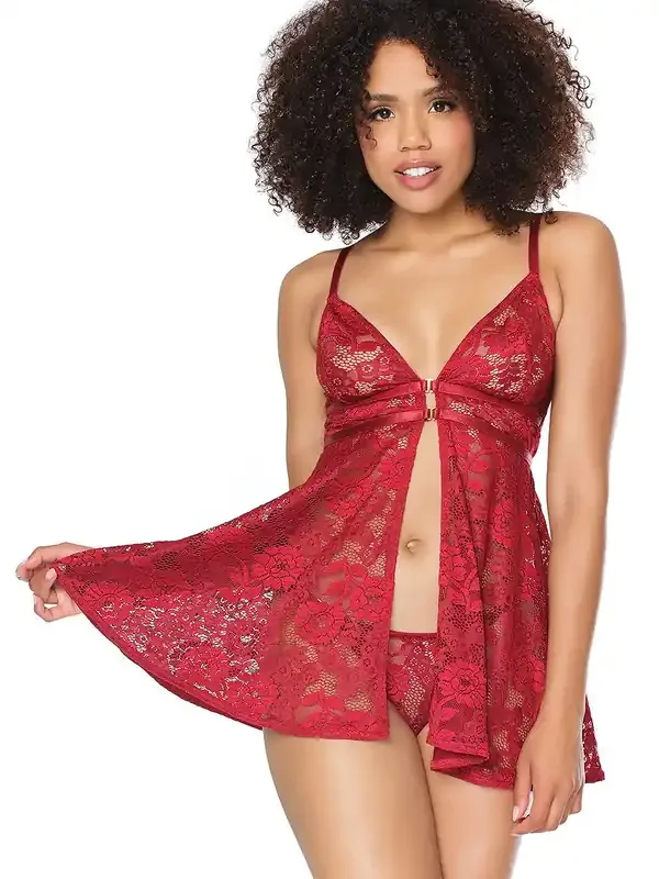 Coquette Babydoll mit String, rot