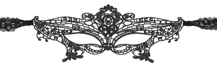 Cottelli Accessoires – Maske, gestickt, mit schmalem Spitzenband