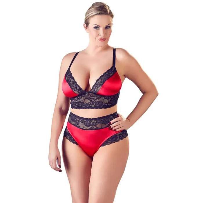 Cottelli Rotes BH-Set in Übergröße
