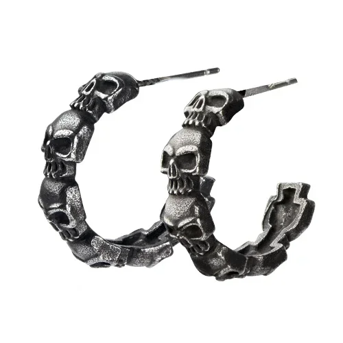 Creolen ‚Totenkopf‘ Edelstahl