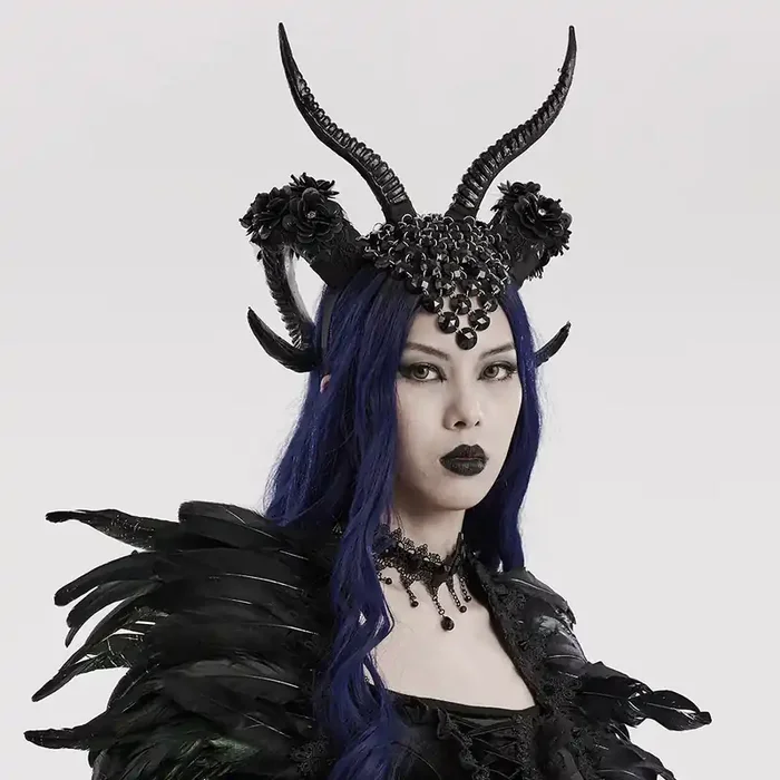 Dark-Fantasy-Headpiece mit Hörnern
