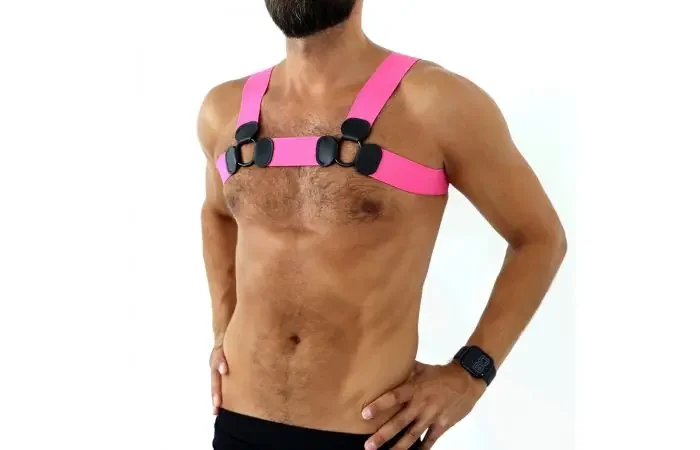 dehnbarer Brust-Harness – Pink