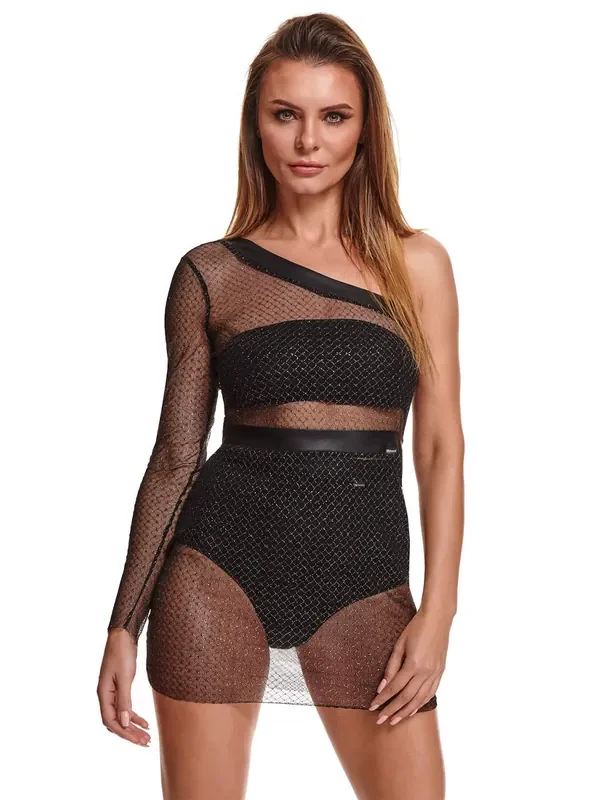 Demoniq Elena Minikleid, schwarz/silber