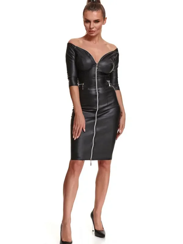 Demoniq Margherita Kunstleder-Minikleid, schwarz
