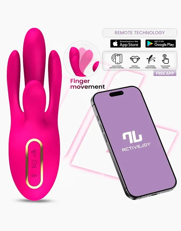 Derek – Vibe mit Fingerbewegung, 3 Motoren, App-gesteuert- Pink