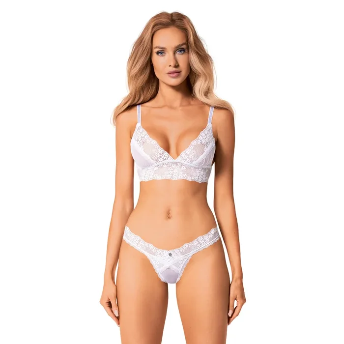 Dessous-Set aus Spitze – weiß
