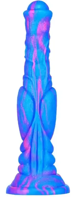 Dildo Hund Lang 26 x 6cm Blau-Rosa