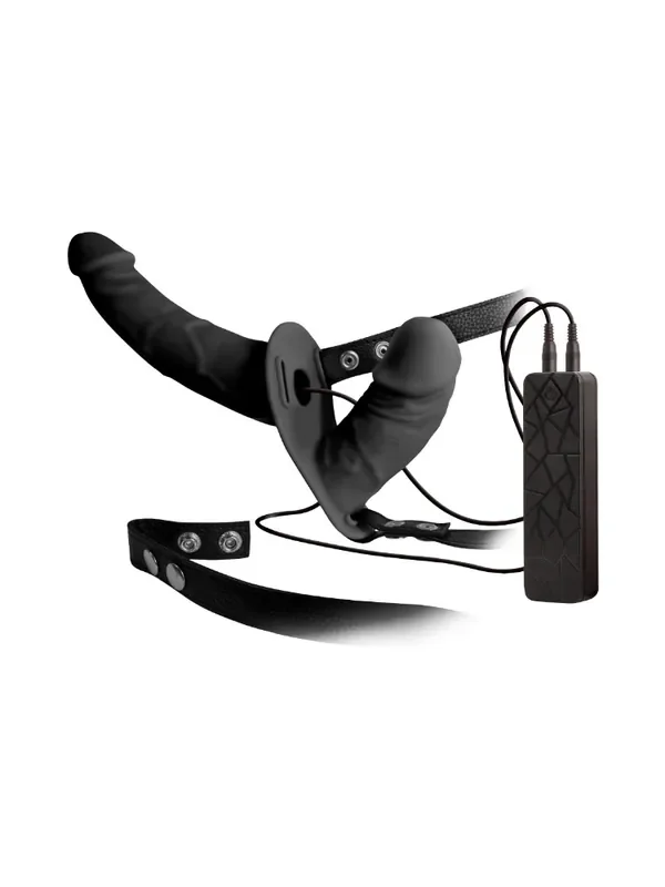 Double Thruster Vibro-Strap-On, schwarz