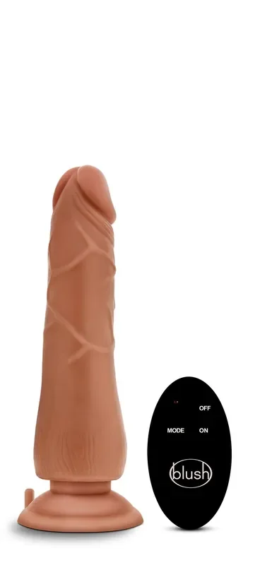 Dr. Skin – ca. 23 cm großer kabelloser Dildo mit Fernbedienung und 10 Funktionen – Mokka