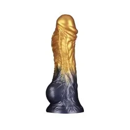 Dual Density Aufblasbarer Dildo 20 cm – Gold/Schwarz