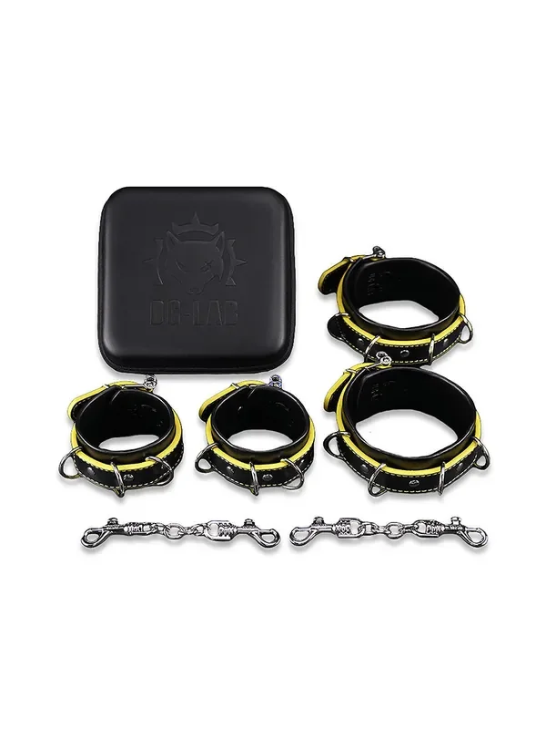 Dungeon Lab Hunter Restraints Set Black/Yellow Elektrosex Fesselset, schwarz/gelb