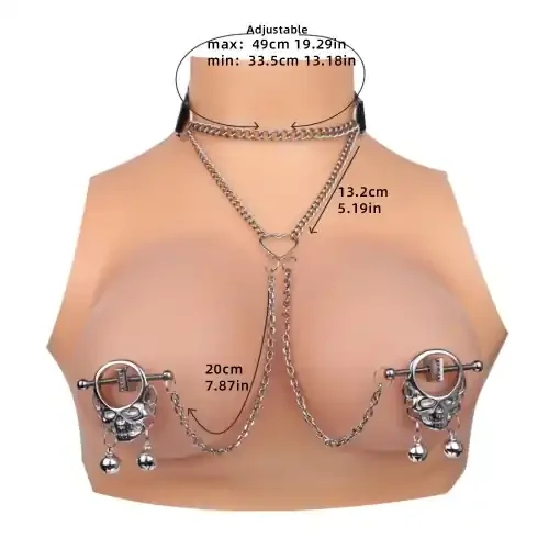 Edelstahl Bustier mit Totenkopf Klemme