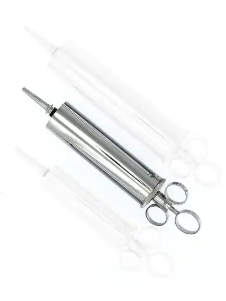 Edelstahl-Spritze 100ml, silber
