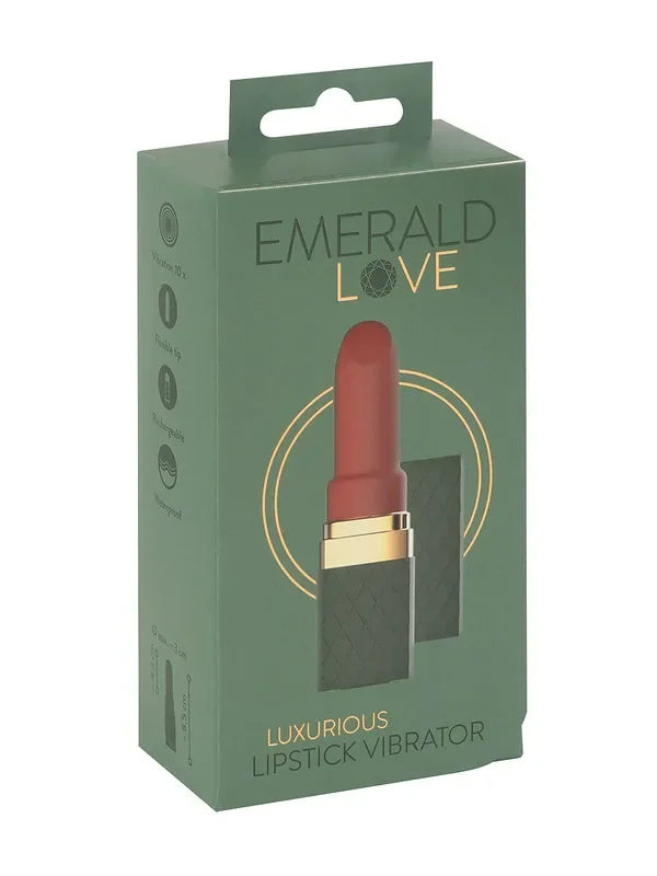 Emerald Love Luxuriöser Minivibrator im Lippenstiftdesign, grün