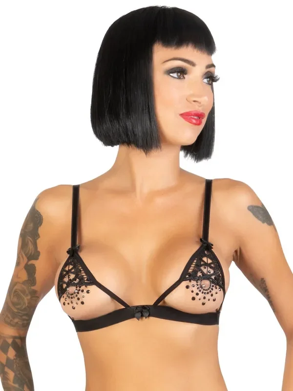Eros Veneziani Donatella Ouvert-Triangel-BH, schwarz