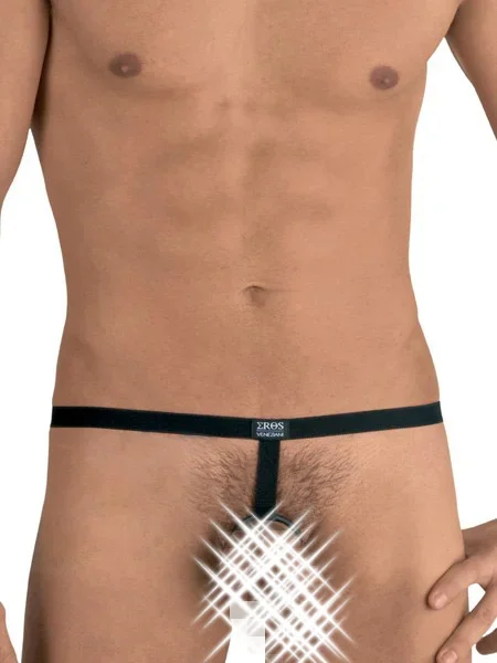 Eros Veneziani Vincent: Funktionsstring mit Ring, schwarz