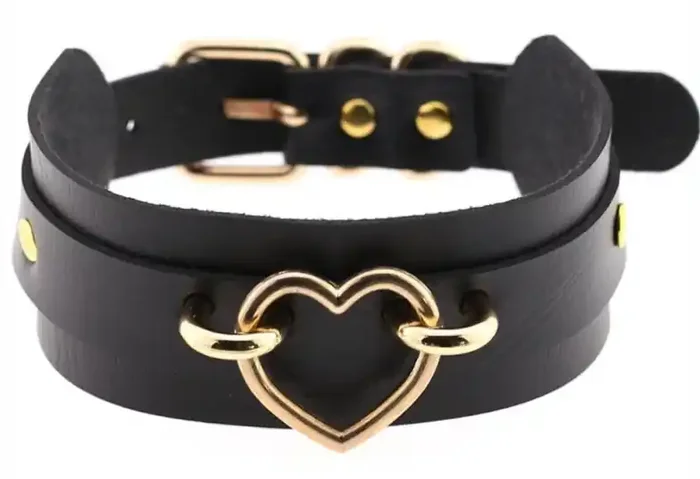 Fantasie-Halskette Golden Heart Schwarz
