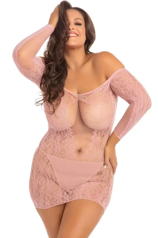 Fantasy Minikleid – Rosa – Übergröße