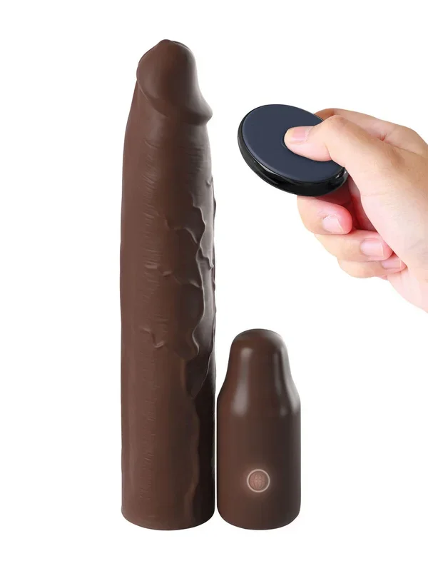 Fantasy X-tensions 3“ Vibrating Silicone: Vibro-Penishülle, hautfarben dunkel