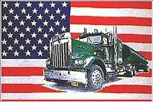 Flagge ‚U.S.A. mit Truck‘