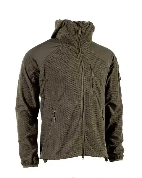 Fleece Hoodie-Jacke „Delta“ Oliv