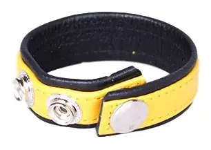 Gelbes Leder Penis Ring 3 Drücke
