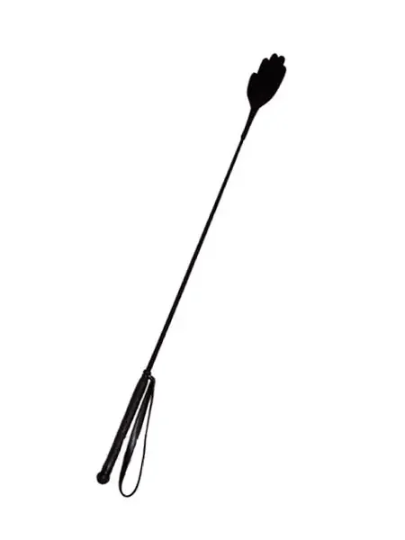 Gerte mit Leder-Handspitze, schwarz