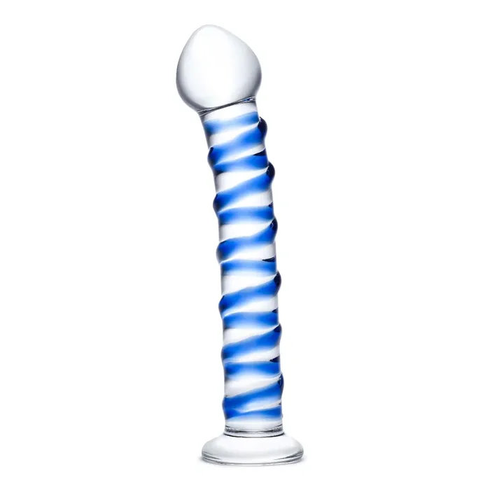Glas – Blue Spiral Glass Dildo