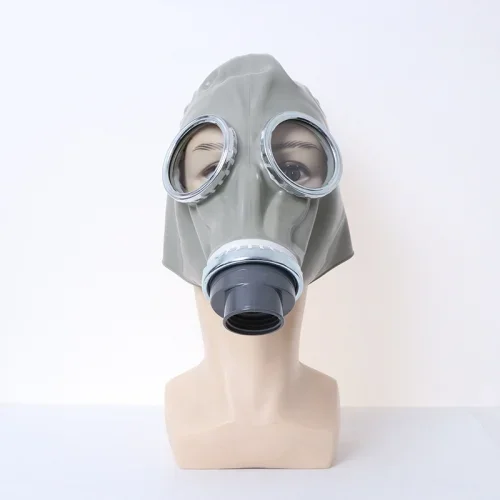 Graue Gasmaske