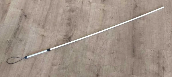 Gummiüberzogener Rohrstock mit Aluminiumgriff (Farbe: Weiss, Länge: 60cm, Durchmesser: 12mm)
