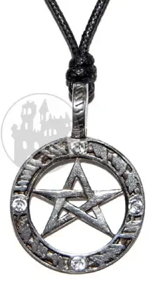 Halskette Pentagramm mit Strasssteinen