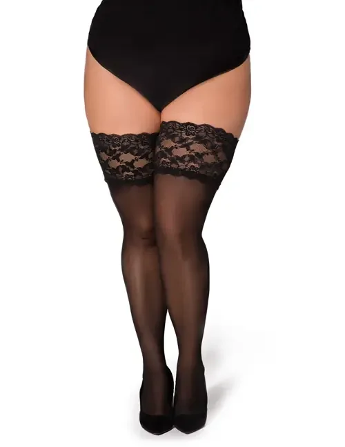 halterlose Strümpfe Paloma XTra Size schwarz