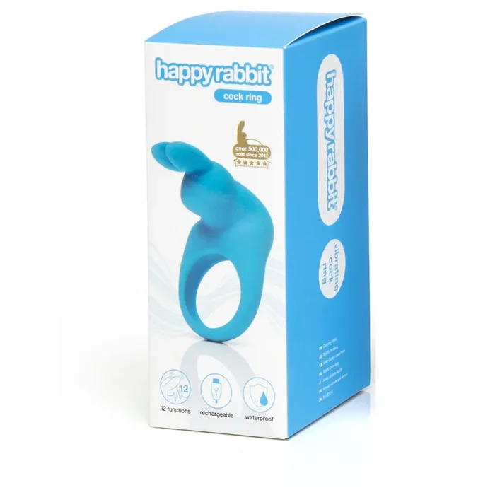 Happy Rabbit – Rabbit Penisring – Wiederaufladbar Vibrierend – Blau