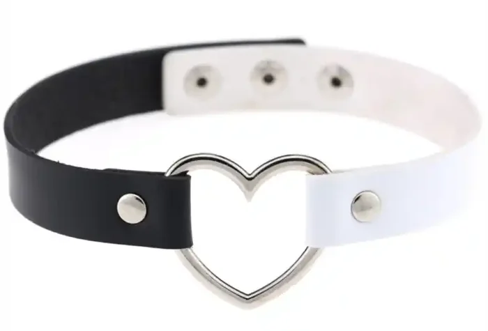 Heart Duo Neckholder Weiß-Schwarz