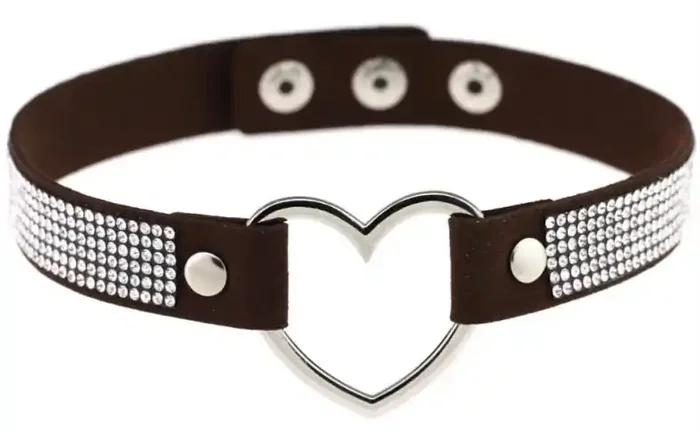 Heart Strass Neckholder Schwarz