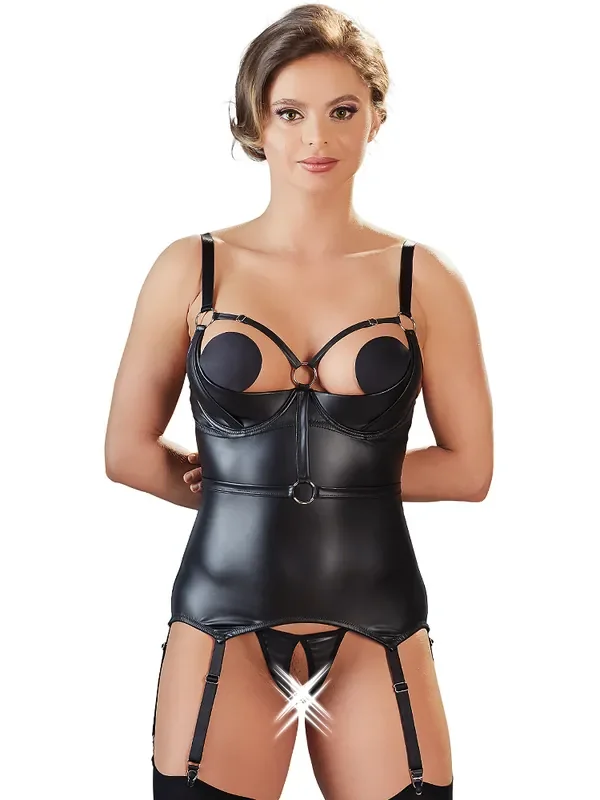 Hebe-Strapshemdset, schwarz