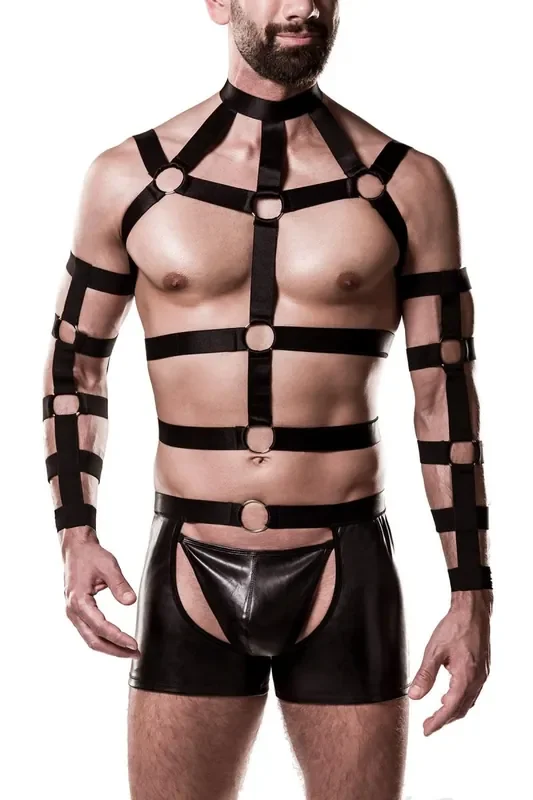Herren Harness Set mit weichen und dehnbaren Gummibändern