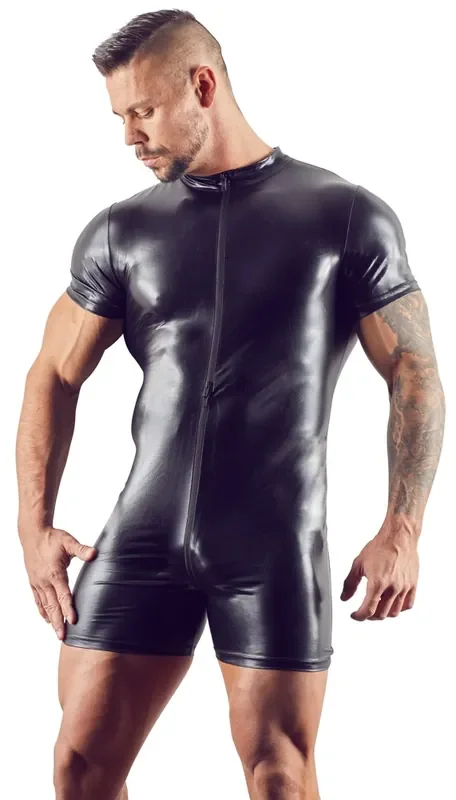 Herren Kurzoverall schwarz