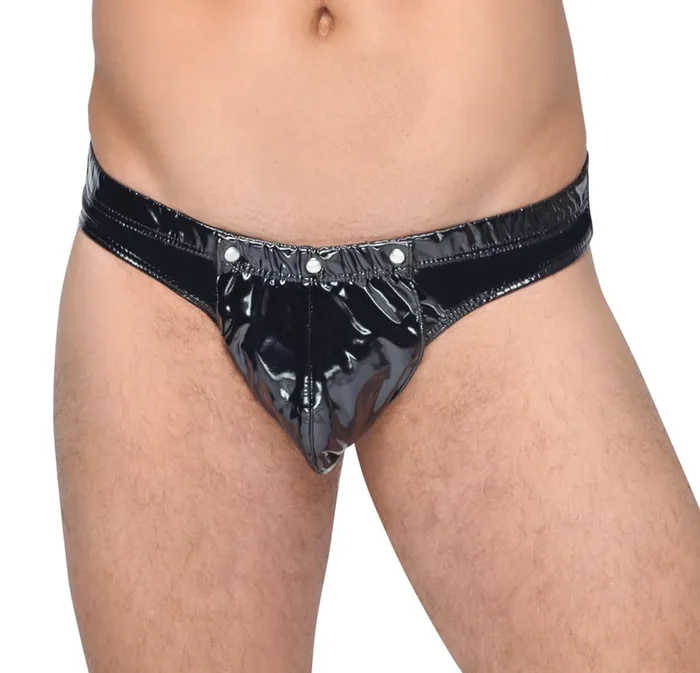 Herren Lack-Slip mit Push-up Funktion und aufklappbarer Front