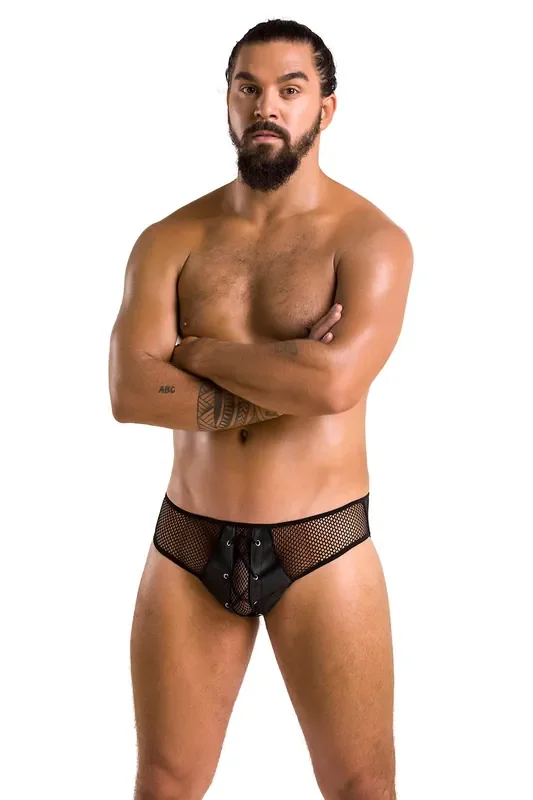 Herren Netz Slip mit vorderer Schnürung